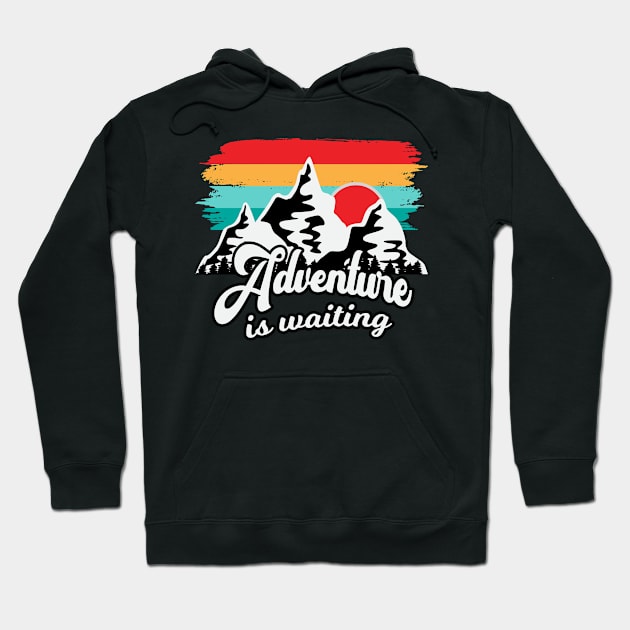 Adventure Mountains Outdoor Camper Gift Hoodie by Foxxy Merch